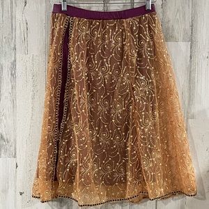 CURTAIN CALL Purple and Gold Costume Skirt Size M